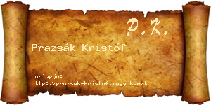 Prazsák Kristóf névjegykártya